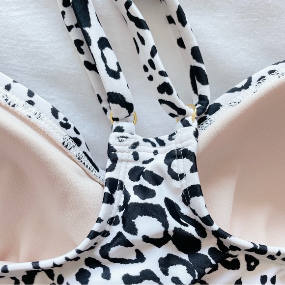 Kona Sol NWT Twist-Front Bikini Top size small 4-6 Women's Leopard swimsuit - Picture 7 of 12
